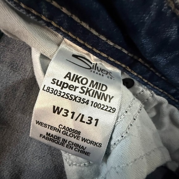 Silver Jeans Co Aiko Mid Super Skinny Women's W31 L31 Light Wash Denim - Picture 4 of 8